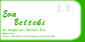 eva belteki business card